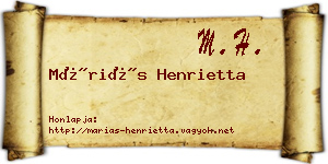 Máriás Henrietta névjegykártya
