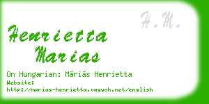 henrietta marias business card