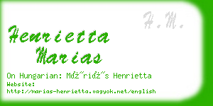 henrietta marias business card